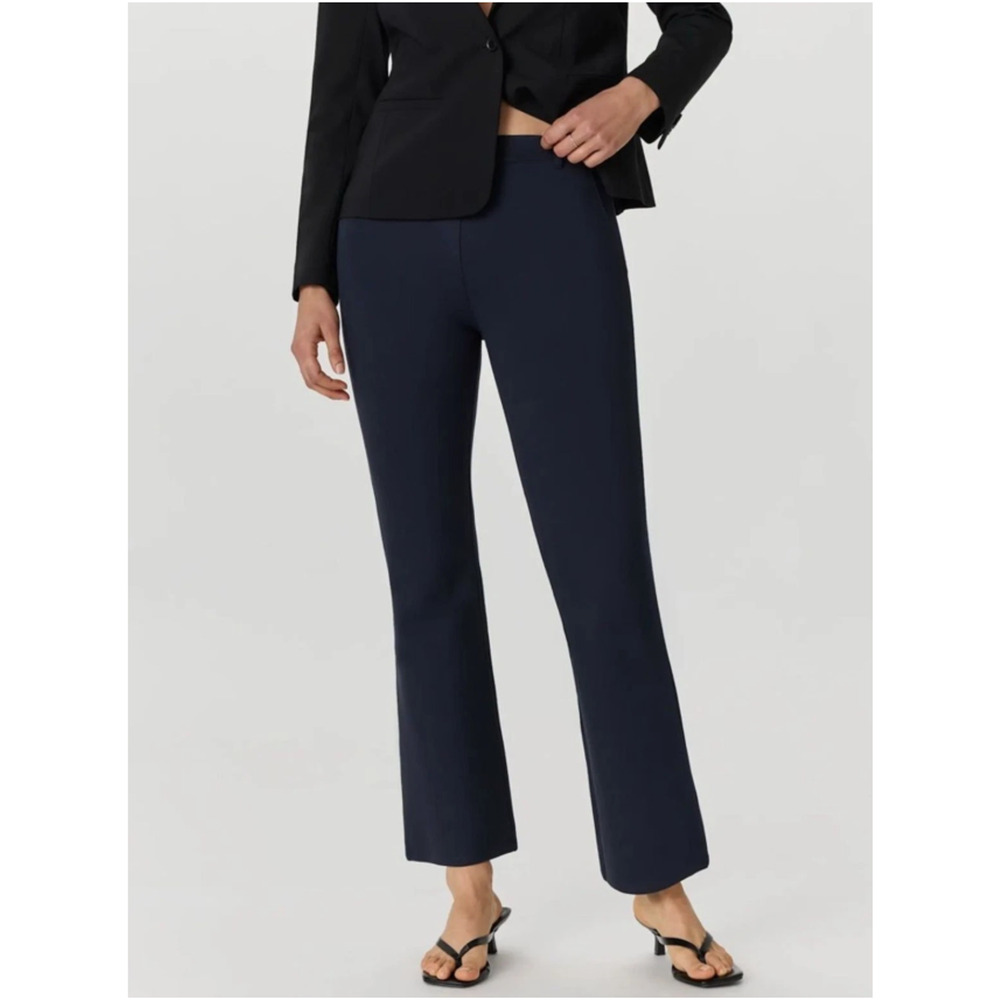 NWT Quince Ultra-Stretch Ponte Bootcut Pants Women L Navy Blue Office Minimalist